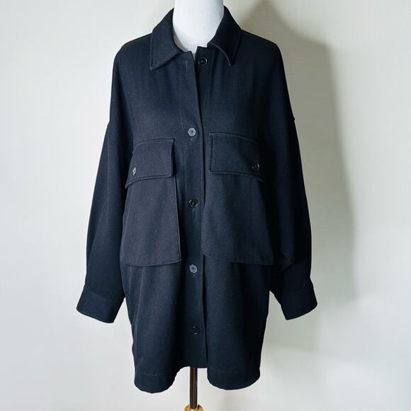 Zara Black Oversized Utility Jacket - Picture 2 of 6